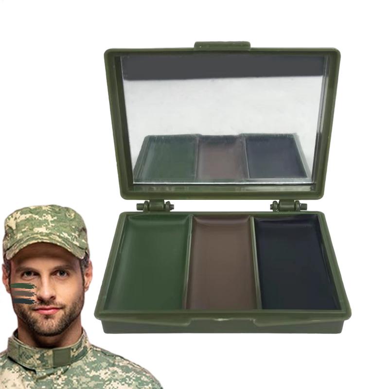 Camo Face Paint - フェイスペイント迷彩オイル迷彩色メイクアップ長期持続迷彩フェイスボディペイントミラー付きコンパクト迷彩隠蔽
