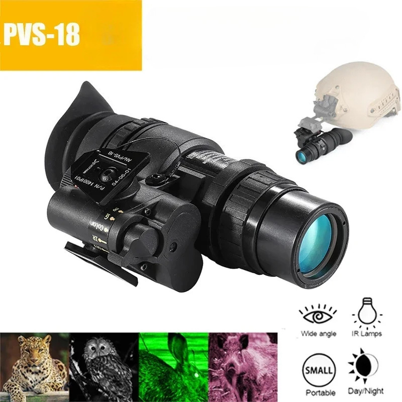 狩猟用ヘッドマウント式暗視単眼鏡ヘルメット PVS-18 N - Trail Camera Infrared のレビューと価格