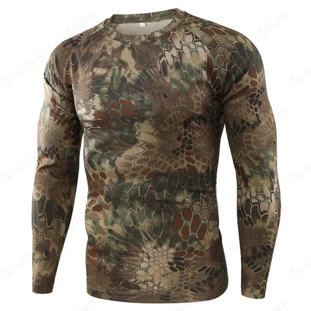 メンズ カモフラージュ柄 長袖Tシャツ タクティカル ミリタ - Outdoor Hunting Prints のレビューと価格